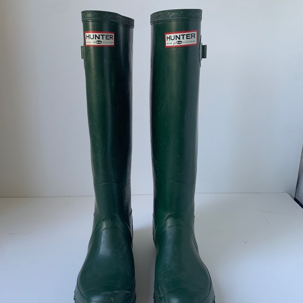 COPY - Hunter Scotland Tall Green Rain Boots Size 8